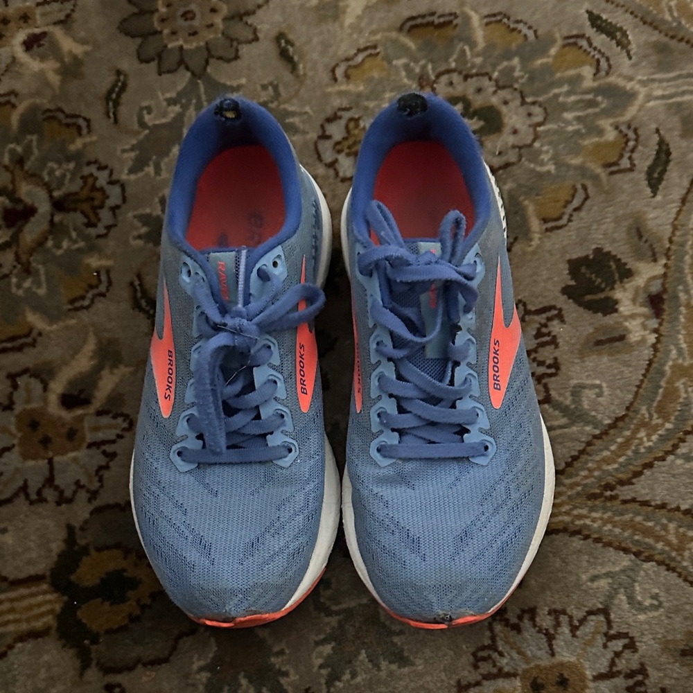 Brooks Vibrant Blue and Coral Athletic Shoes